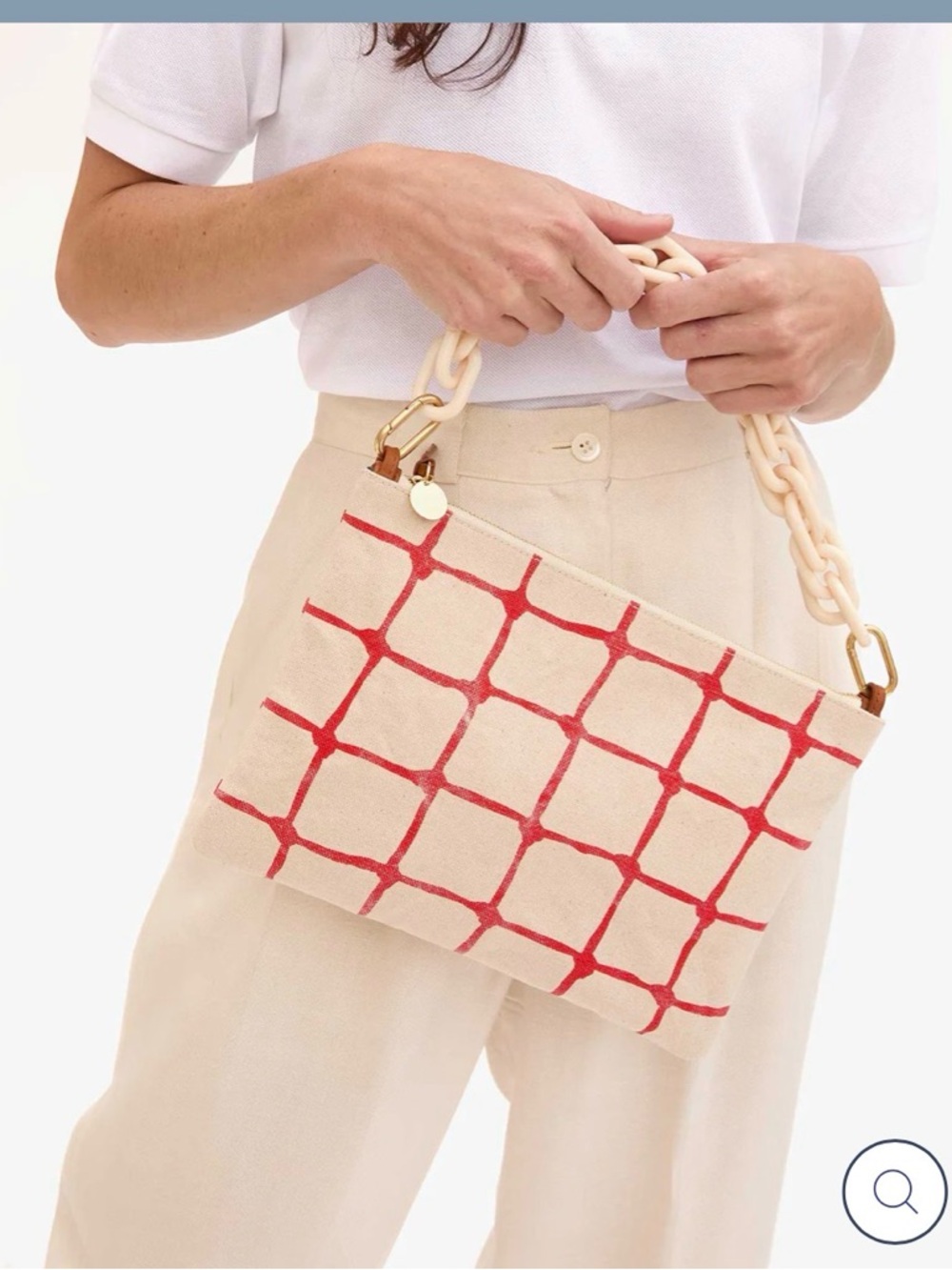 Clare V Canvas flat clutch w/tabs